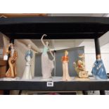 6 figurines including Capo-di-monte & Nao (1 A/F)