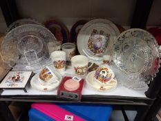 A good lot of commemorative ceramics and glass ware.