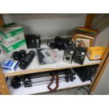 A quantity of camera's and accessories.
