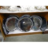 A quantity of chrome plated trays.