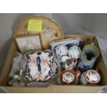 A mixed lot of ceramics including cheese dish.