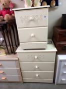 2 white finished bedroom chest of drawers