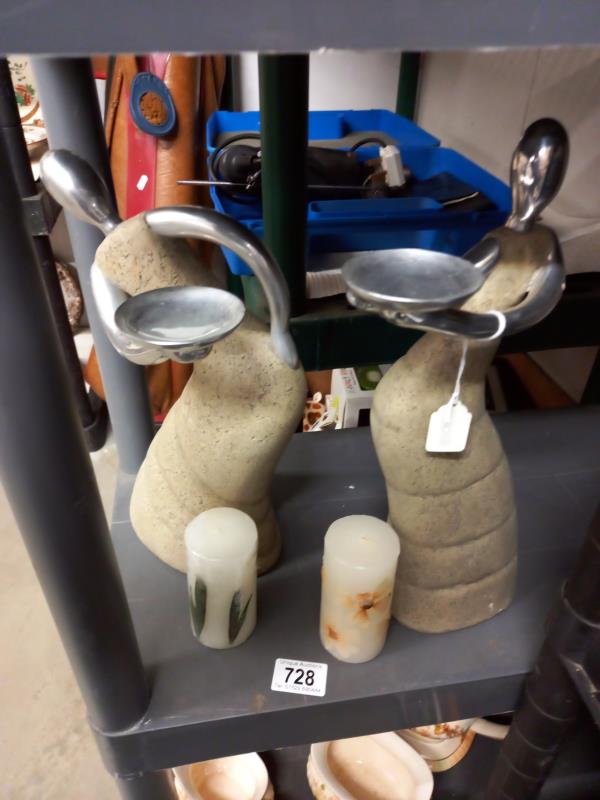 A pair of contemporary figural candle holders. - Image 2 of 2