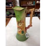 A lovely vintage (1940's) Royal Doulton 11.5" tall jug with a moulded coral handle from the
