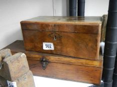 Two good wooden boxes including an inlaid example.