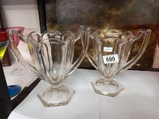 Two glass celery vases.