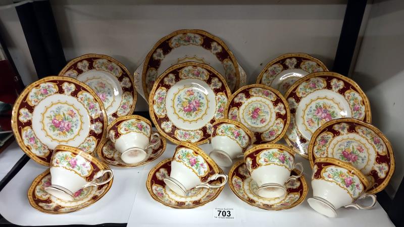 A Royal Albert 'Lady Hamilton' pattern tea set.