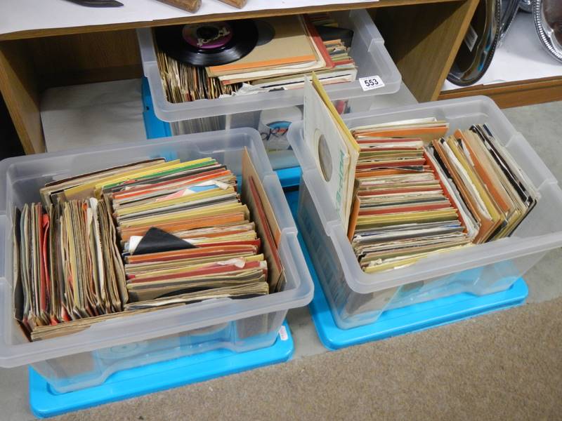 A large lot of 45 rpm records.