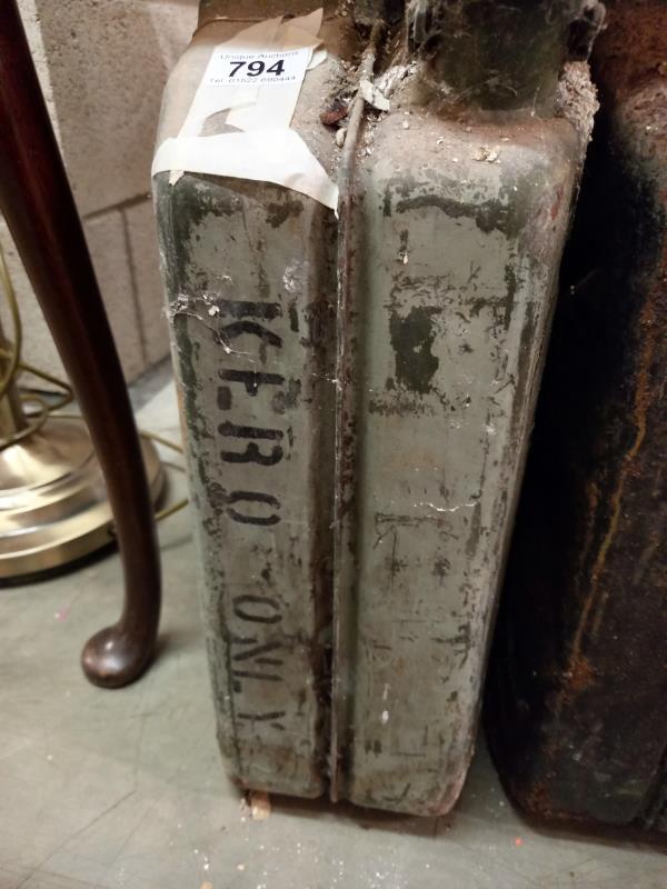 2 vintage Jerry fuel cans - Image 2 of 2
