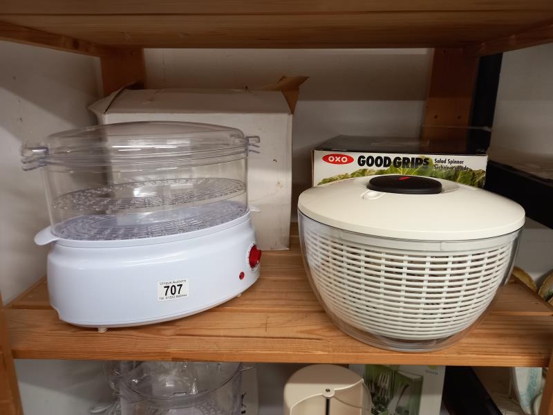 A steamer and a salad spinner.