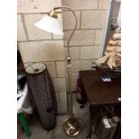 A brass effect floor standing standard lamp (COLLECT ONLY)