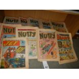 A mixed lot of Nutty, Beano and Jet comics.