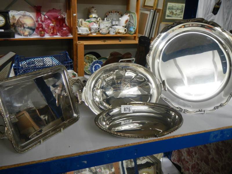 Four good items of silver plate including trays.
