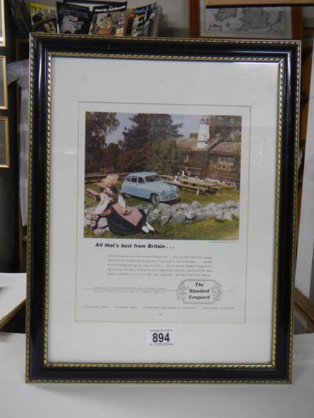 A framed and glazed Standard Vanguard poster. - Image 2 of 3