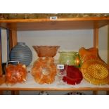 A mixed lot of coloured glass in good condition.