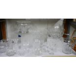 A mixed lot of cut glass and other glass ware.