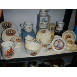 A mixed lot of commemorative ceramics.