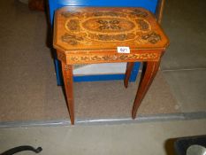 An inlaid jewellery table. COLLECT ONLY.