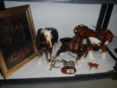 A selection of horses including Shires.