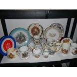 A mixed lot of commemorative ceramics including Victoria.