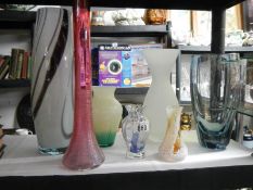 A mixed lot of studio glass ware.