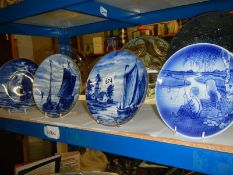 Four Danish blue and white plates.