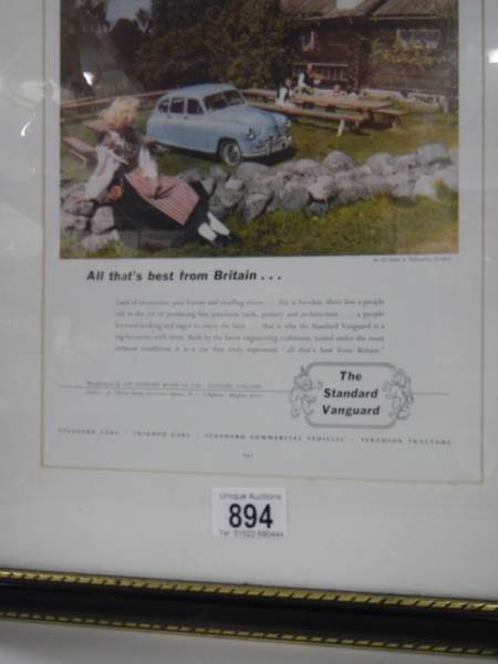 A framed and glazed Standard Vanguard poster. - Image 3 of 3