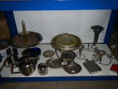 A mixed lot of silver plate including part epergne.