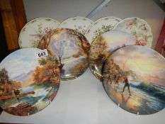 A set of four angling plates and other collector's plates.