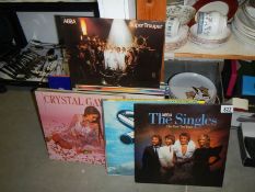 A quantity of LP records including Abba.