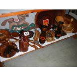 A mixed lot of wooden items.