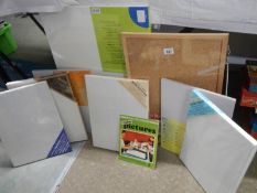 A quantity of new artist canvases, boards etc.,