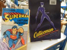 Two comic books - Cat Woman and Superman.