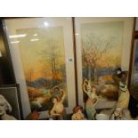 A pair of excellent framed and glazed watercolour rural scenes. COLLECT ONLY.