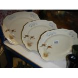 A set of three Alfred Meakin bird decorated meat platters.