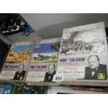 Three 'The Finest Hour' Winston Churchill jigsaw puzzles, completeness unknown.