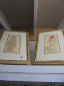 A pair of framed and glazed Pablo Picasso (1881-1973) Carnet De Patis 1900 series prints with cert.