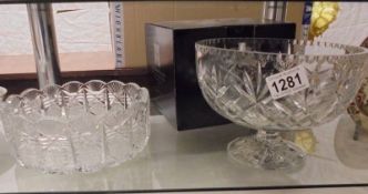 A boxed Gleneagles Edinburgh crystal bowl and a cut glass bowl.