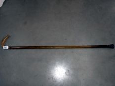 A vintage walking stick with horse head