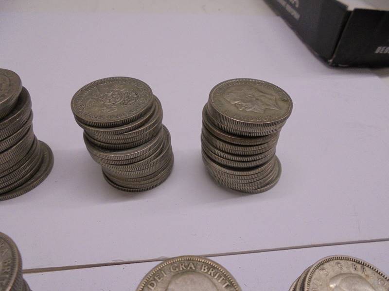 Approximately 1200 grams of pre 1947 half crowns, florins, shillings and sixpences. - Image 3 of 4