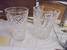 Two cut glass vases.
