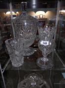 2001 Dubai World Pro-Am team winners heavy cut glass lidded jar & 2 other pieces of glass