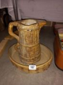 An unusual 'Hillstonia' stoneware jug & bowl