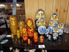 3 Russian dolls including traditional doll and an Indian style doll