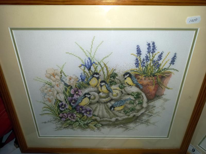 3 pine framed tapestries of birds including pheasants and tits - Image 2 of 4