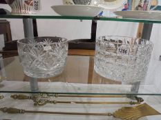 Two heavy cut glass trifle bowls. COLLECT ONLY.