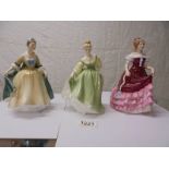 Three Royal Doulton figurines - Sweet sixteen HN3468, Fair Lady HN2193 and Elegance HN2264.