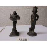 Two oriental bronze figures,