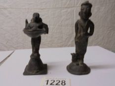 Two oriental bronze figures,