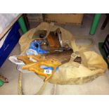 A carpenters tool bag and contents